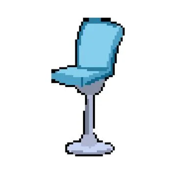 Counter bar stool pixel art vector illustration Stockillustratie