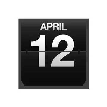 Counter calendar april 12. Stock Illustration