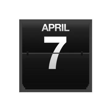 Counter calendar april 7. Stock Illustration