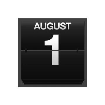 Counter calendar august 1. Stock Illustration