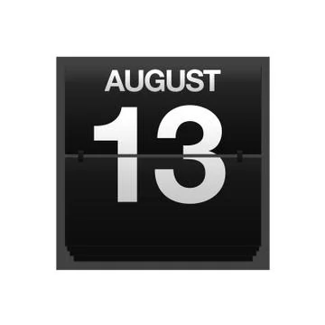 Counter calendar august 13. Stock Illustration
