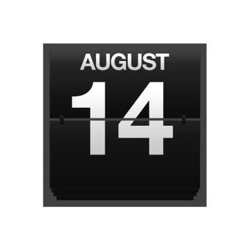 Counter calendar august 14. Stock Illustration