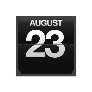 Counter calendar august 23. Stock Illustration