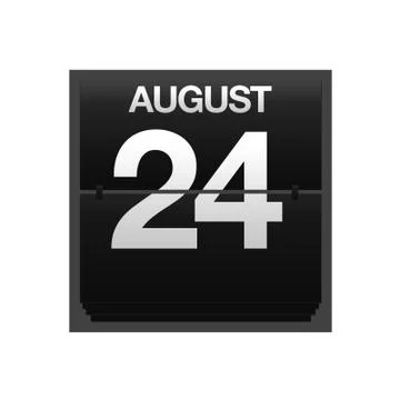 Counter calendar august 24. Stock Illustration
