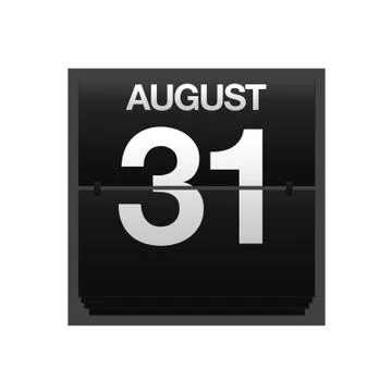 Counter calendar august 31. Stock Illustration