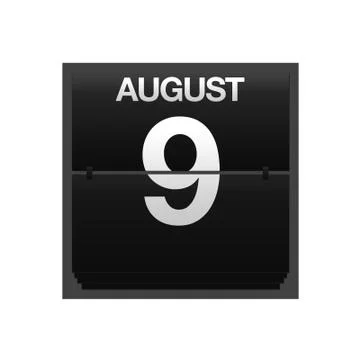 Counter calendar august 9. Stock Illustration
