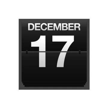 Counter calendar december 17. Stock Illustration