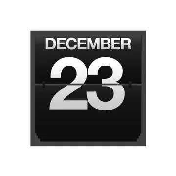 Counter calendar december 23. Stock Illustration