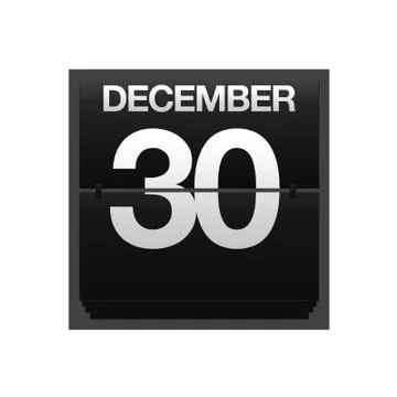 Counter calendar december 30. Stock Illustration