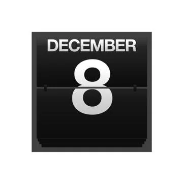 Counter calendar december 8. Stock Illustration