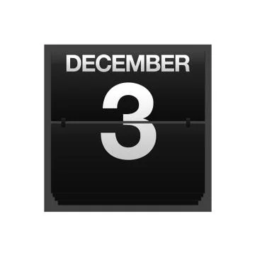 Counter calendar december3. Stock Illustration