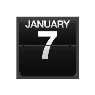 Counter calendar january 7. Stock Illustration