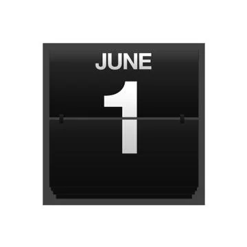 Counter calendar june 1. Stock Illustration