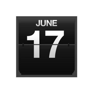Counter calendar june 17. Stock Illustration