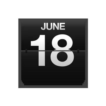 Counter calendar june 18. Stock Illustration