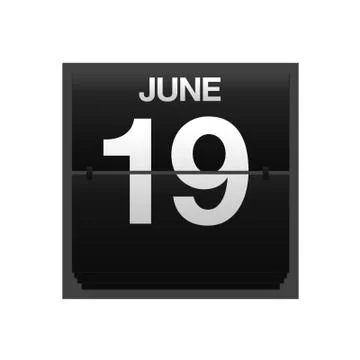 Counter calendar june 19. Stock Illustration