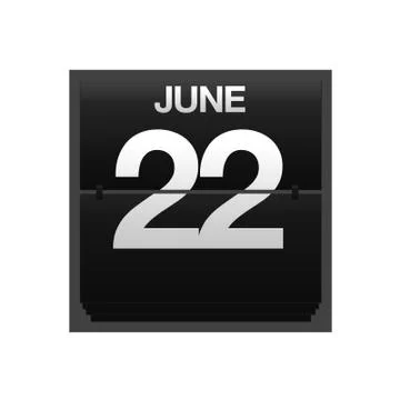 Counter calendar june 22. Stock Illustration
