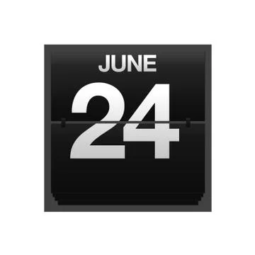 Counter calendar june 24. Stock Illustration
