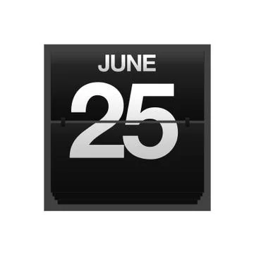 Counter calendar june 25. Stock Illustration