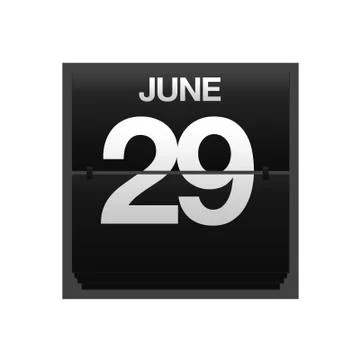 Counter calendar june 29. Stock Illustration