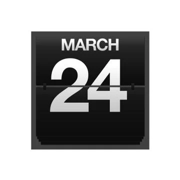 Counter calendar march 24. Stock Illustration