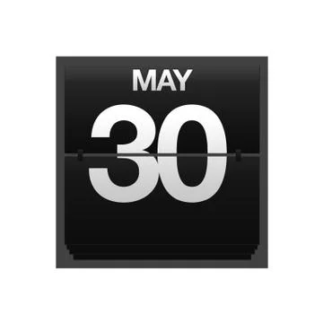 Counter calendar may 30. Stock Illustration