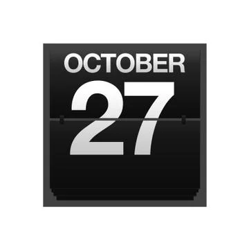 Counter calendar october 27. Stock Illustration
