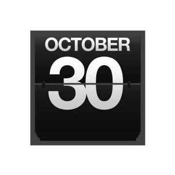 Counter calendar october 30. Stock Illustration
