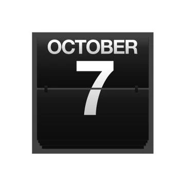 Counter calendar october 7. Stock Illustration