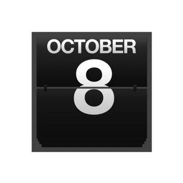 Counter calendar october 8. Stock Illustration