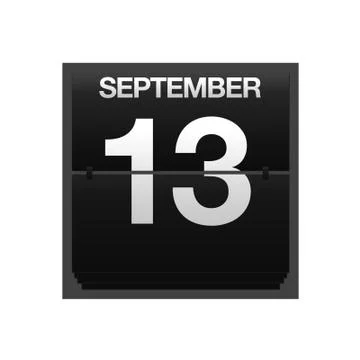 Counter calendar september 13. Stock Illustration