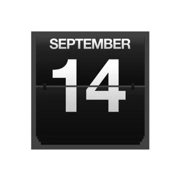 Counter calendar september 14. Stock Illustration