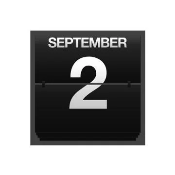 Counter calendar september 2. Stock Illustration