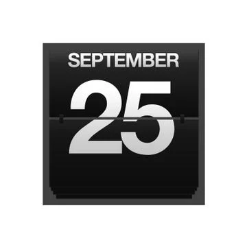 Counter calendar september 25. Stock Illustration