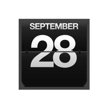 Counter calendar september 28. Stock Illustration