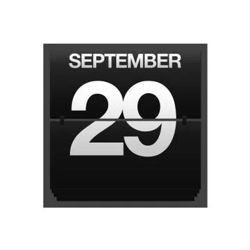 Counter calendar september 29. Stock Illustration