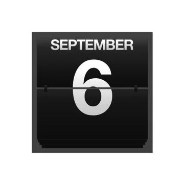 Counter calendar september 6. Stock Illustration