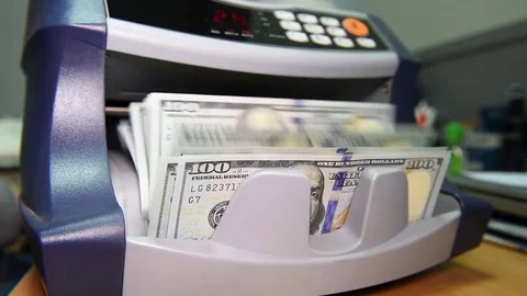 Counter with cash usd dollars Stock Footage 84117989