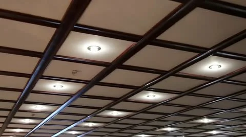 Counter ceiling with energy saving lamps Vídeo Stock 11752903