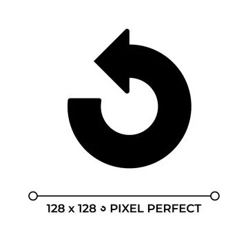 Counter clockwise arrow black glyph icon Stock Illustration