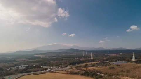 Counter-clockwise Hyperlapse Aerial View of Hallasan, Jeju, South Korea. Stock Footage 146067584