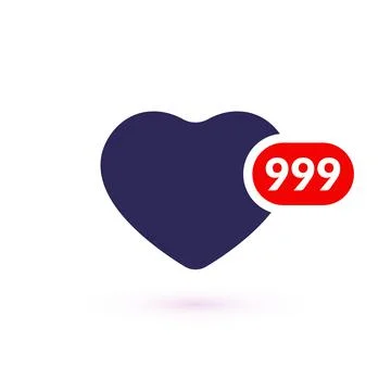Like counter, comment follower and notification symbol Illustrazione stock