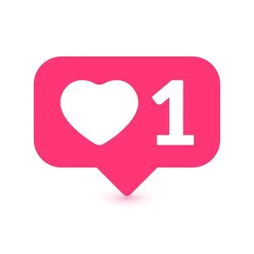 Like counter, comment follower and notification symbol Illustrazione stock