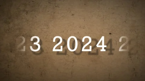 Counter counting up from 1989 to 2024  time lapse old grunge paper background. Stock-Footage 282020447