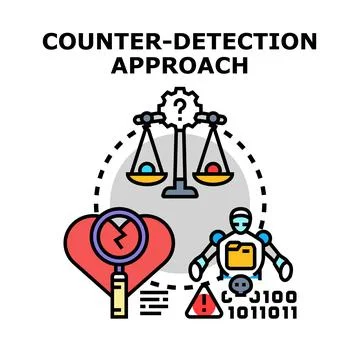 Counter detection approach analyzing digital threats and data protection Stock Illustration