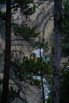Counter-dive scene with a zig zag river in the background Stock Photos