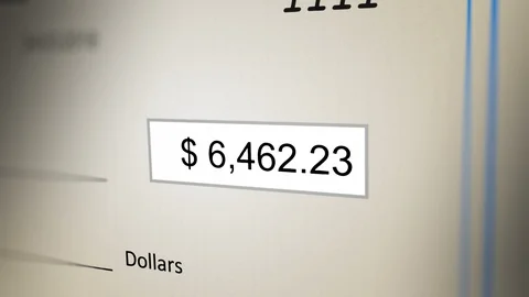 Counter increasing in Check for payment Stock Footage 115492036