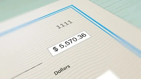 Counter increasing in Check(Cheque) for payment Stock Footage 118996113