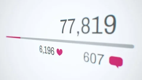 Counter increasing in social web with progress bar 스톡 동영상 75032954