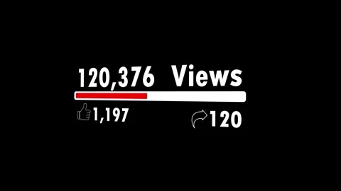 Counter increasing in social web with progress bar. 스톡 동영상 296544693